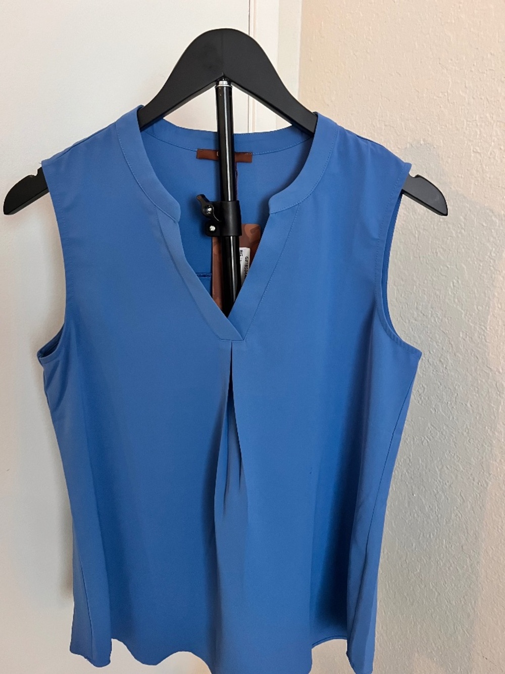 Gaharu Cornflower Blue V-Neck Sleeveless Blouse | Size Small